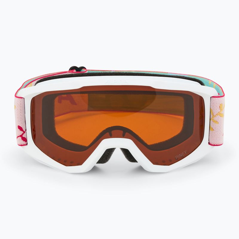 Ochelari de schi pentru copii Alpina Piney white/ flower matt/ orange 2