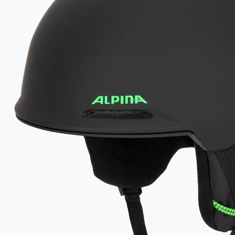 Cască de schi pentru copii Alpina Brix black/ neon matt 7