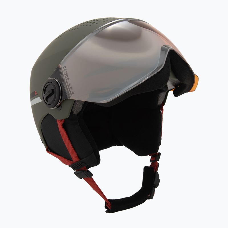 Cască de schi pentru copii  Alpina Zupo Visor Q-Lite olive/ red matt 10