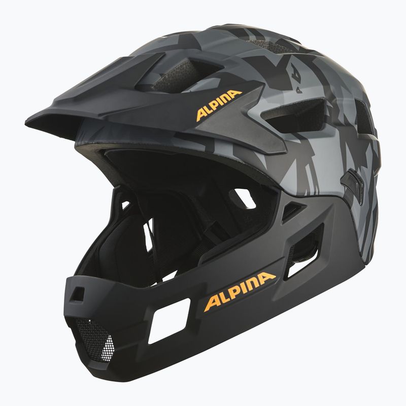 Cască de bicicletă pentru copii Alpina Rupi black camo/orange matt