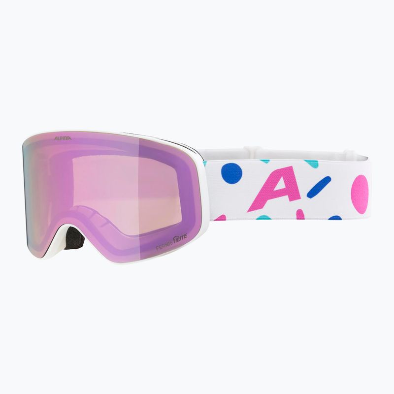 Ochelari de schi pentru copii Alpina Fernie Q-Lite white/confetti matt
