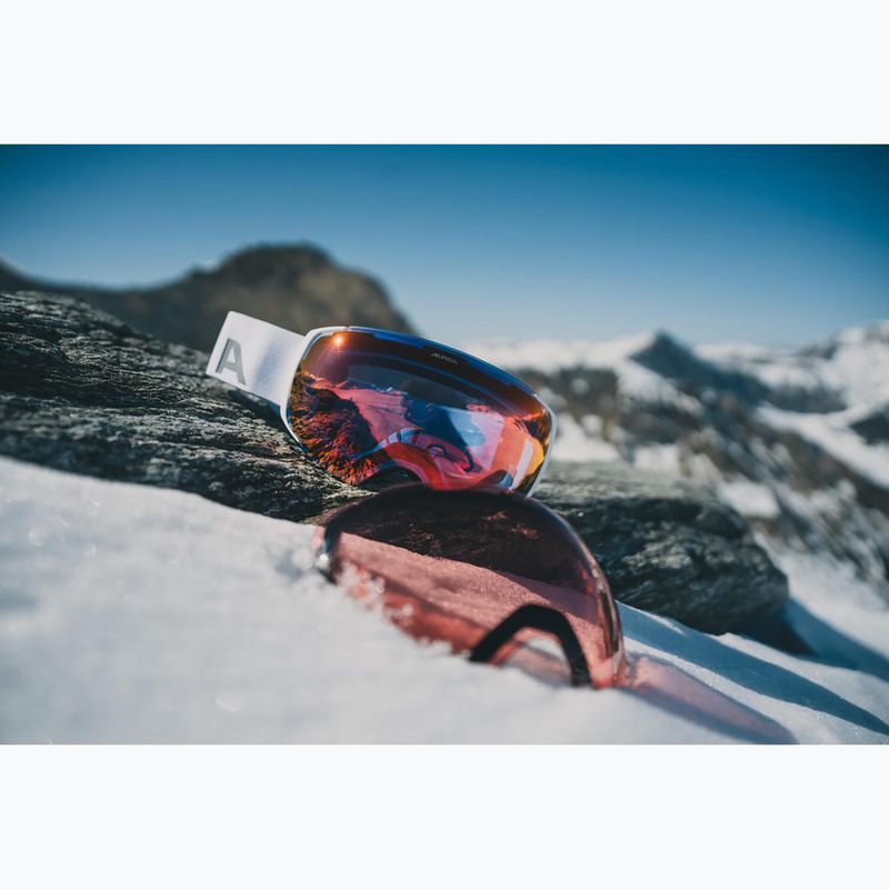 Ochelari de schi Alpina Falera Mag Q-Lite white matt/red/pink 7