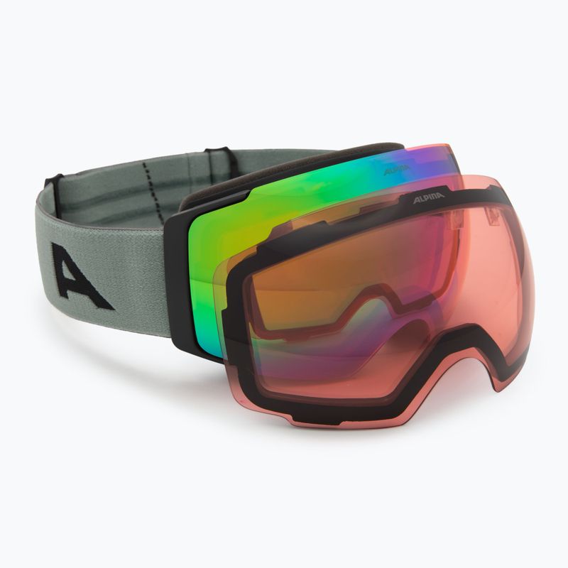 Ochelari de schi Alpina Falera Mag Q-Lite black/green matt/green/pink