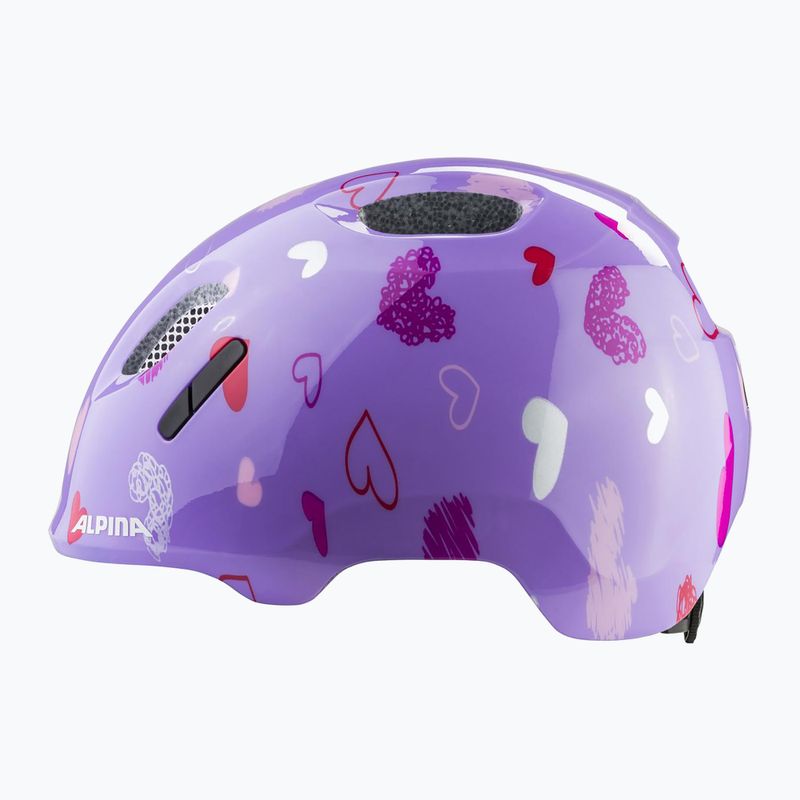 Cască de ciclism pentru copii Alpina Ximo 2 Jr purple hearts gloss 10