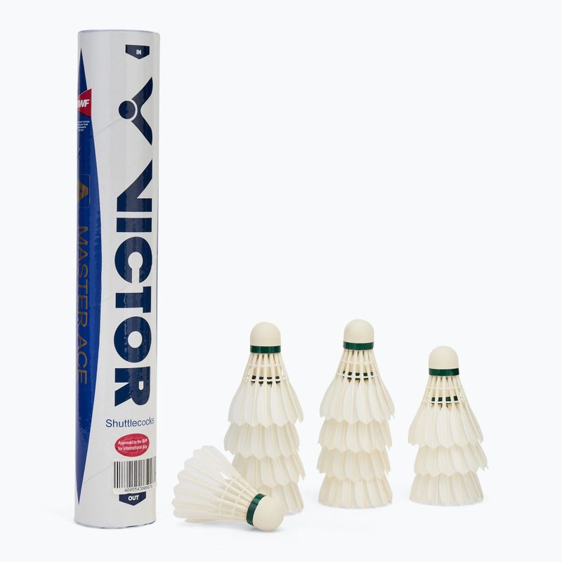 VICTOR Master Ace badminton navetă de badminton 12 buc, alb 100005