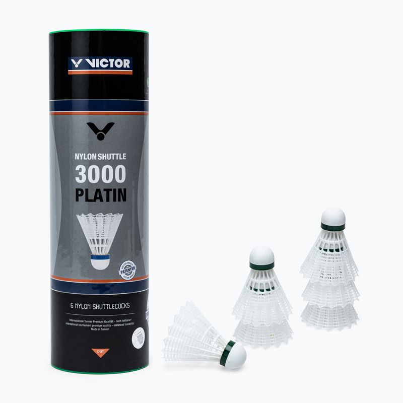 VICTOR Nylon Shuttle 3000 navetă de badminton 6 buc. alb 101519