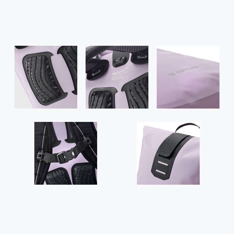 Rucsac ORTLIEB Velocity Tidura Strong 23 l lavandă 9