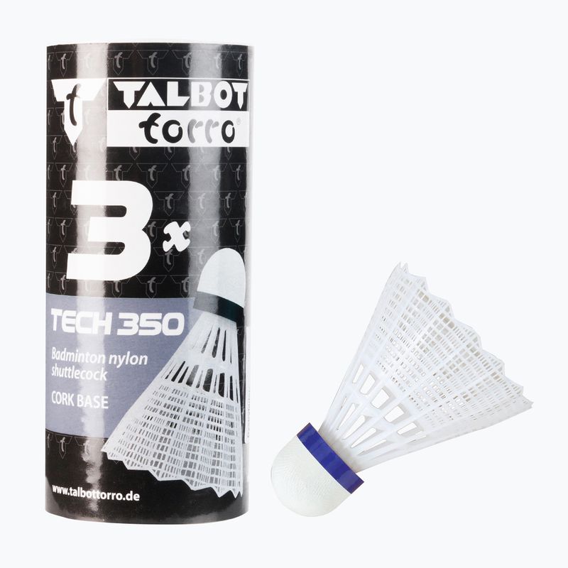 Talbot-Torro Tech 350 volane de badminton, Nylon 3 buc. alb 479112