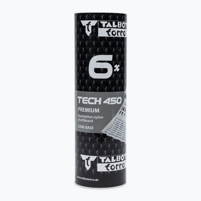 Talbot-Torro Tech 450 volane de badminton, Nylon Premium 6 buc. alb 469282