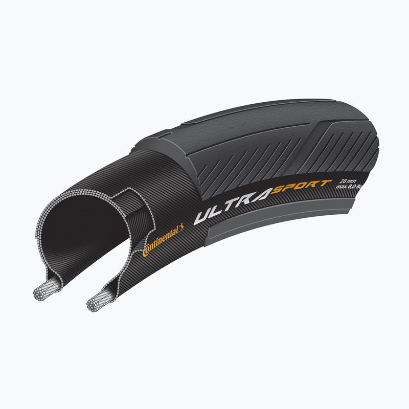 Continental Ultra Sport III 700x25C retractabil negru CO0150464 5