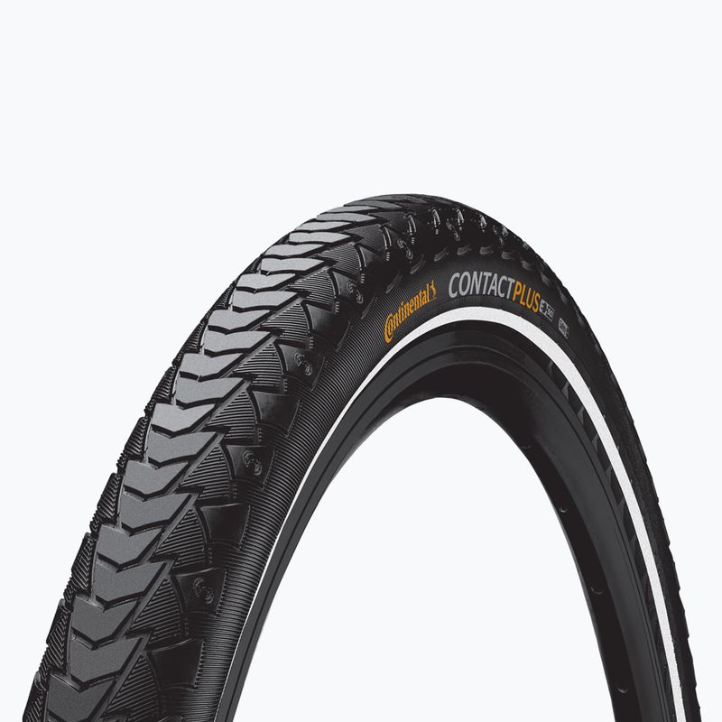 Anvelopă de bicicletă Continental Contact Plus negru/reflex