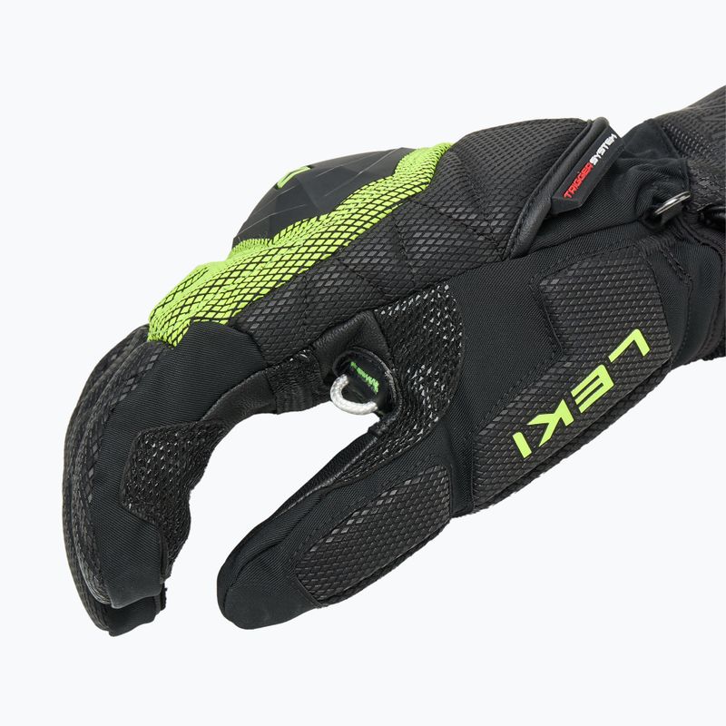 Mănuși de schi pentru bărbați  LEKI WCR Coach 3D black/ ice lemon 5