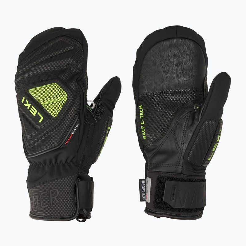 Mănuși de schi pentru bărbați  LEKI WCR C-Tech 3D Mitt black/ ice lemon
