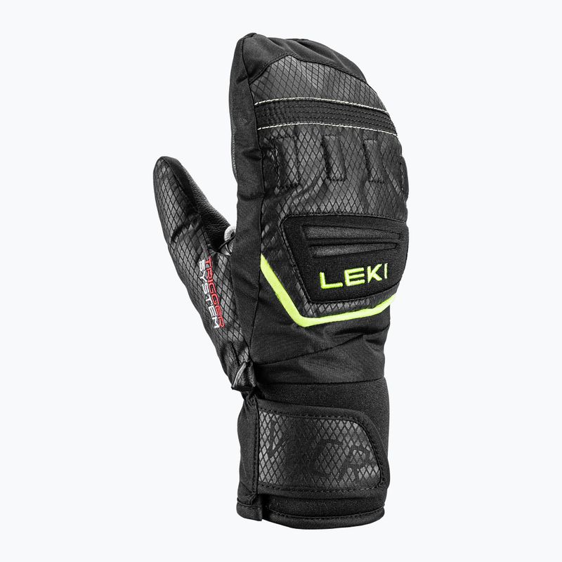 Mănuși de schi pentru copii LEKI WCR Team 3D Junior Mitt black/ ice lemon 8