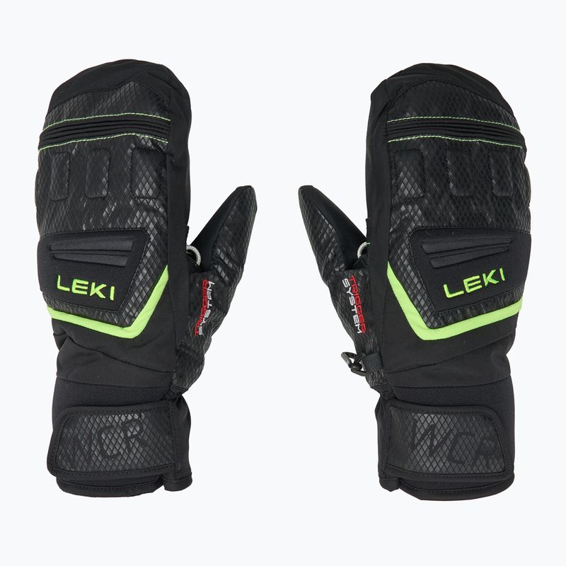 Mănuși de schi pentru copii LEKI WCR Team 3D Junior Mitt black/ ice lemon 4