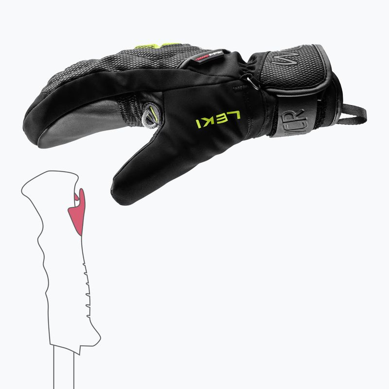 Mănuși de schi pentru copii LEKI WCR C-Tech 3D Junior Mitt black/ice lemon 6
