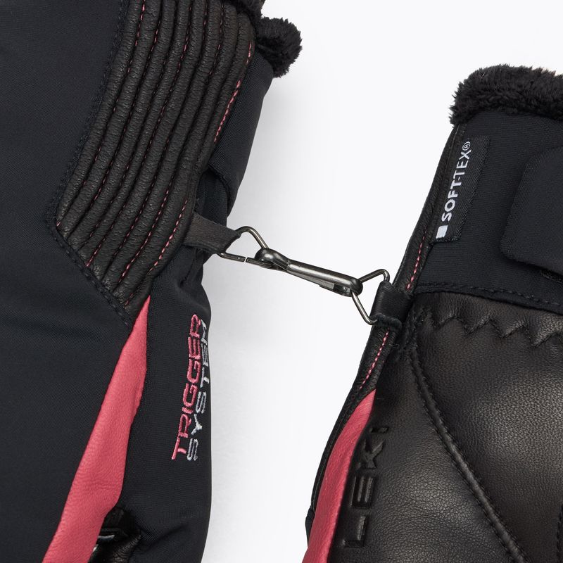Mănuși de schi pentru femei LEKI Vallarta 3D Mitt black/ rose 6