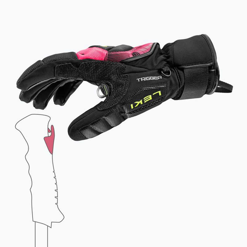 Mănuși de schi LEKI WCR Core TR black/neon pink/neon yellow 6