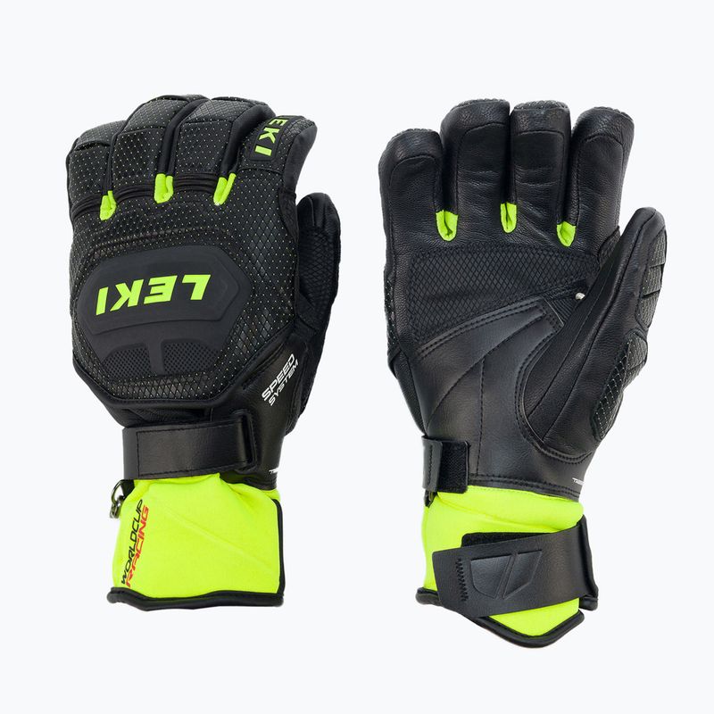 Mănușă de schi pentru bărbați LEKI Worldcup Race Flex S Speed System negru-verde 649802301080