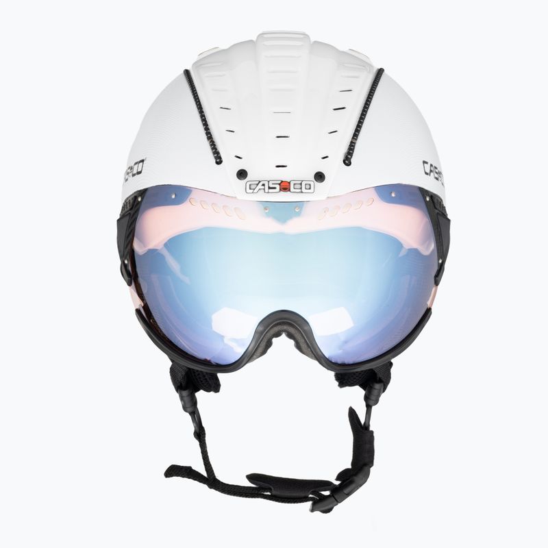 Cască de schi CASCO SP-2 Photomatic Visor structurat alb lucios 2