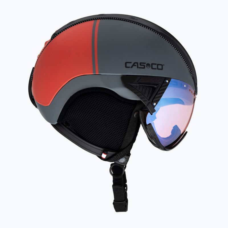 Cască de schi CASCO SP-2 Photomatic Visor structurat gri arsenic / roșu 4