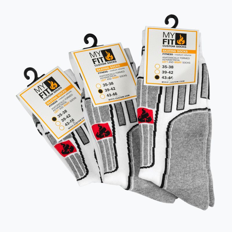Powerslide MyFit șosete pentru patine cu rotile alb/gri 900988 6