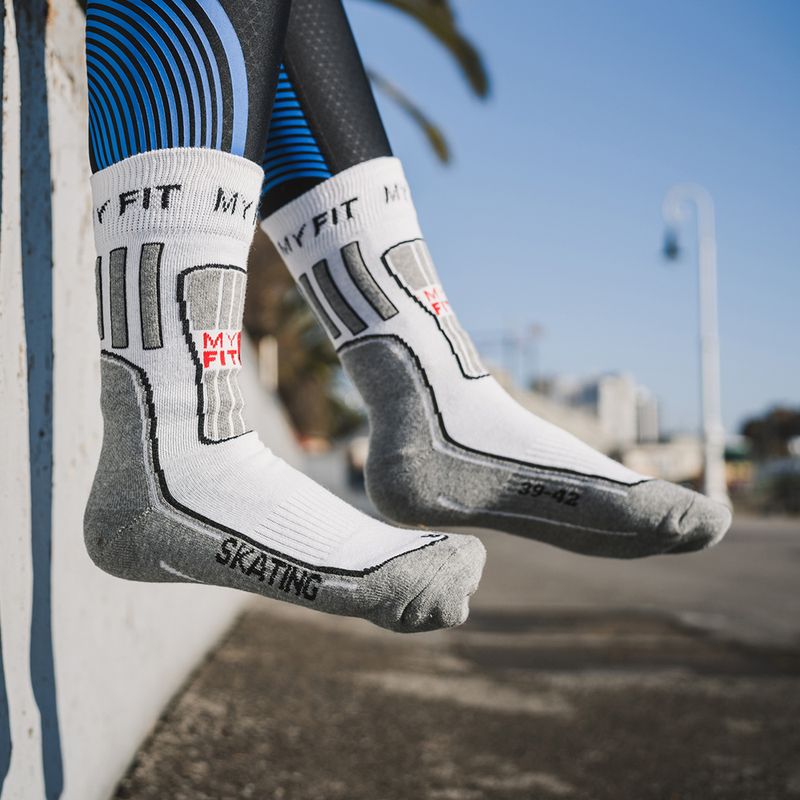 Powerslide MyFit șosete pentru patine cu rotile alb/gri 900988 7