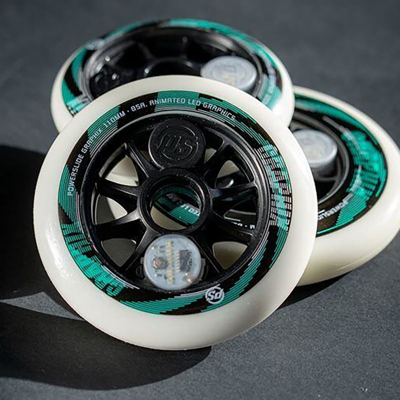 Powerslide Graphix LED Wheel 100 dreapta alb/negru roți de role pentru role 3