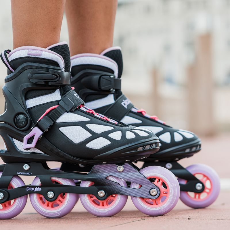 Patine în linie Playlife Lancer 84 pentru femei, negru violet 880274 9