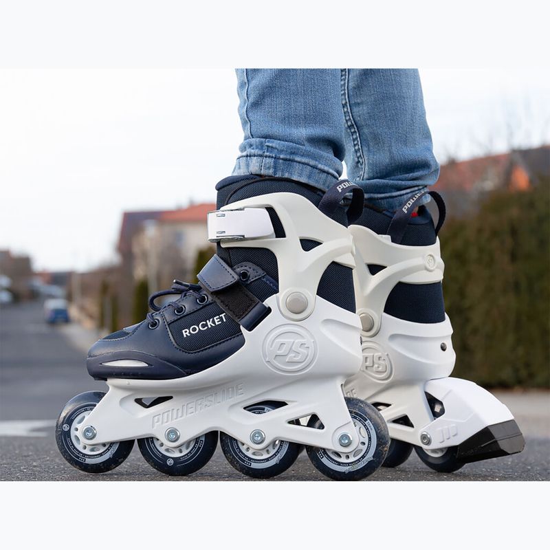 Powerslide Rocket patine cu role pentru copii alb/albastru marin 17