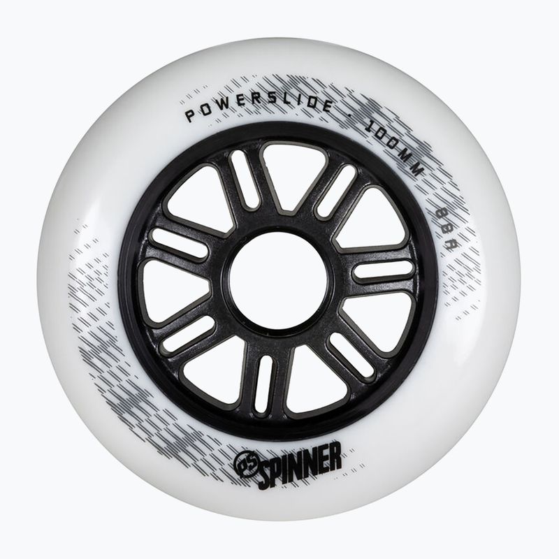 Powerslide Spinner 100 mm/88A roți rollerblade 3 buc alb.