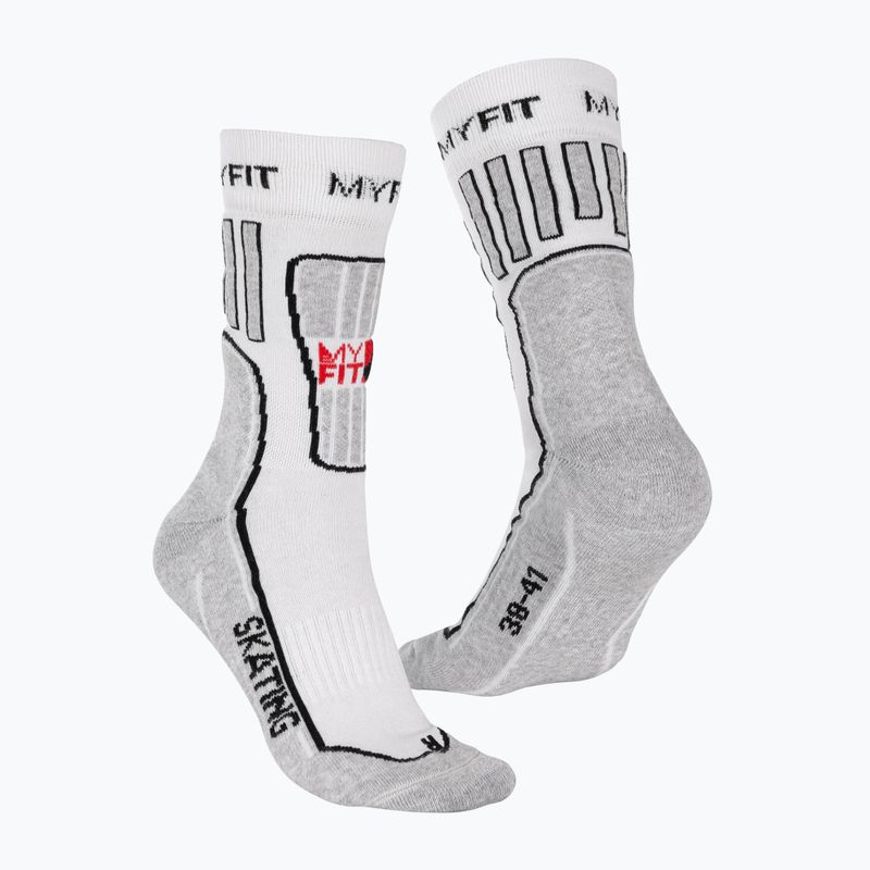 Șosete pentru role MYFIT Skating Fitness white/grey 3