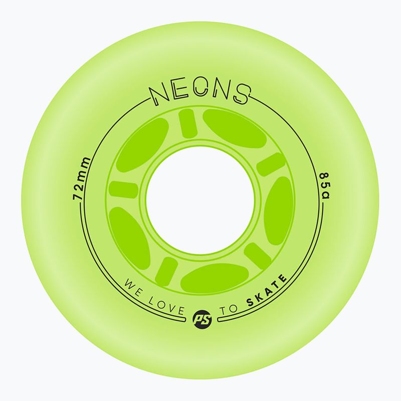 Roți pentru role Powerslide Neons LED 72 mm/85A 4 buc. green