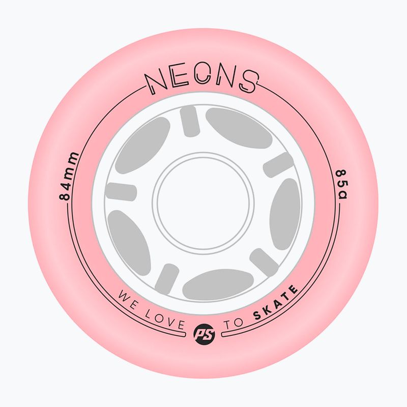 Roți pentru role Powerslide Neons LED 84 mm/85A 4 buc. rose