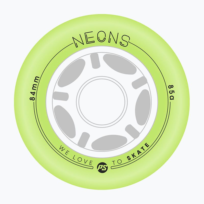Roți pentru role Powerslide Neons LED 84 mm/85A 4 buc. green
