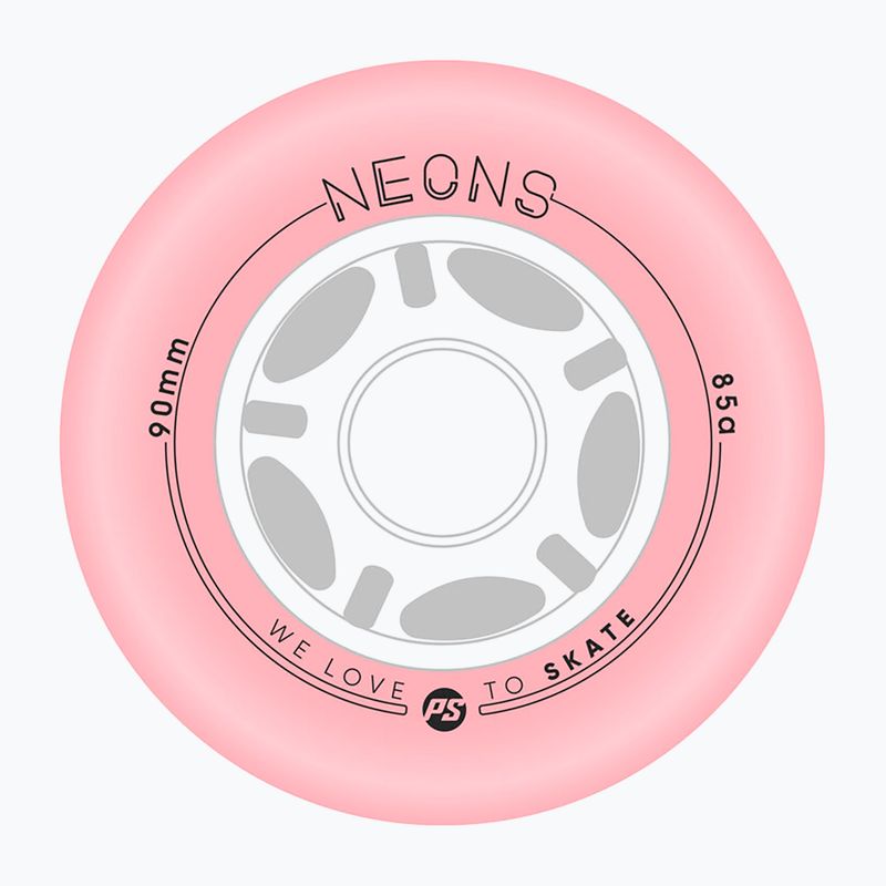 Roți pentru role Powerslide Neons LED 90 mm/85 A 4 buc. rose