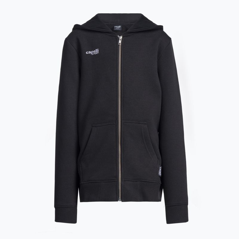 Capelli Basics Tineret Zip Hoodie fotbal hanorac negru