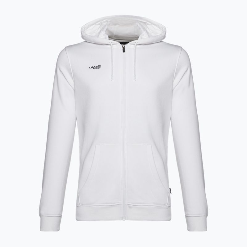 Capelli Basics pentru bărbați Capelli Basics Adult Zip Hoodie Fotbal Hoodie Sweatshirt alb