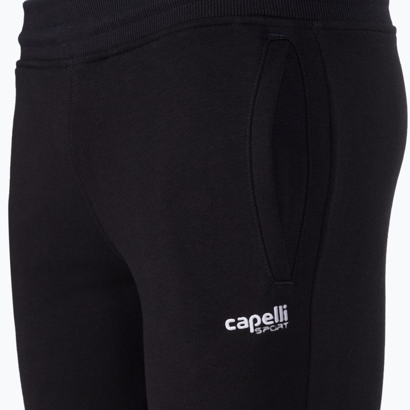 Capelli Basics Youth pantaloni de fotbal French Terry conici negru/alb negru/alb 3