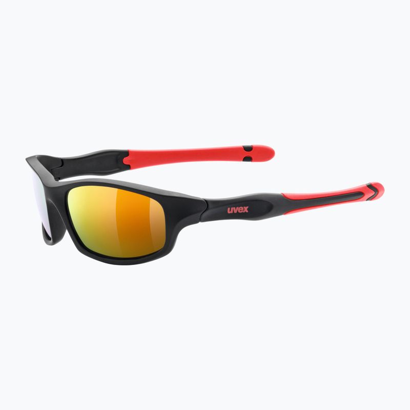 Ochelari de soare pentru copii UVEX Sportstyle negru roșu mat/roșu oglindă 507 53/3/866/2316 5