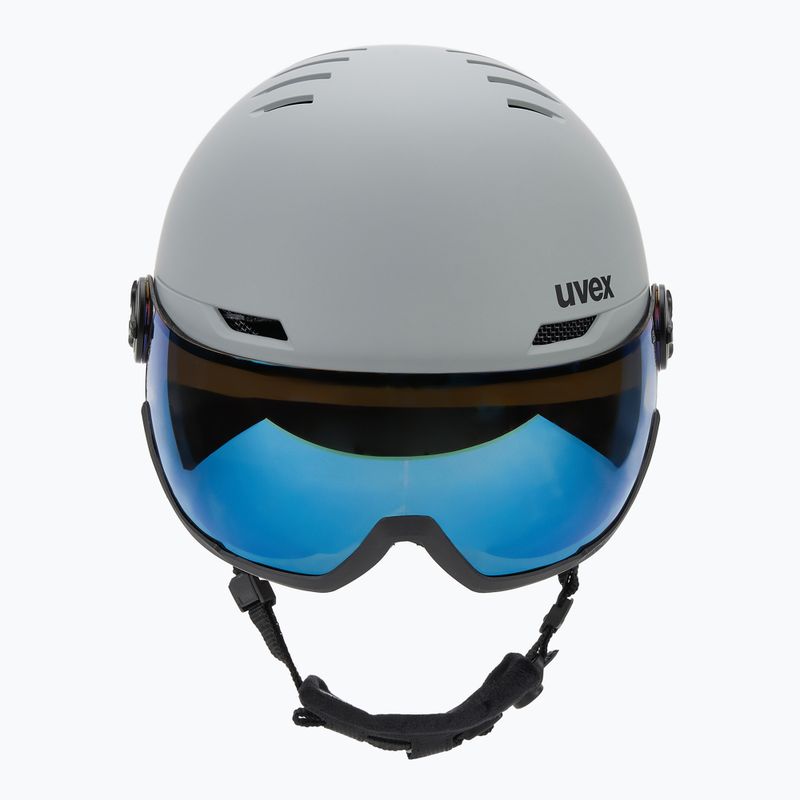 Cască de schi UVEX Wanted Visor rhino matt/mirror blue/smoke 2