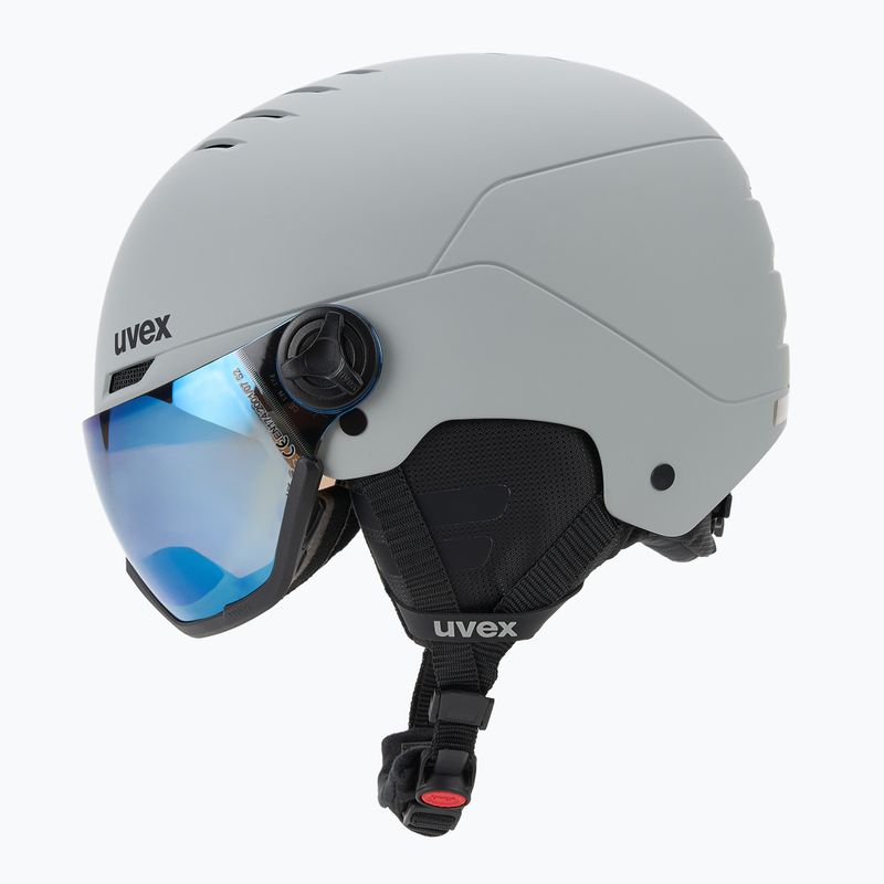 Cască de schi UVEX Wanted Visor rhino matt/mirror blue/smoke 4