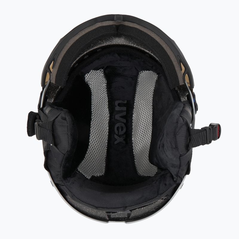 Cască de schi UVEX Wanted Visor rhino matt/mirror blue/smoke 6