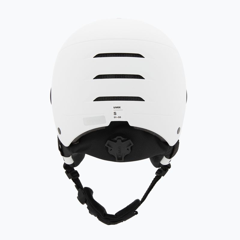 Cască de schi pentru copii UVEX Rocket Visor Jr white/black matt/mirror blue/smoke 4