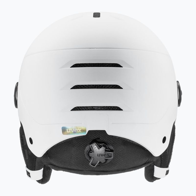Cască de schi pentru copii UVEX Rocket Visor Jr white/black matt/mirror blue/smoke 3