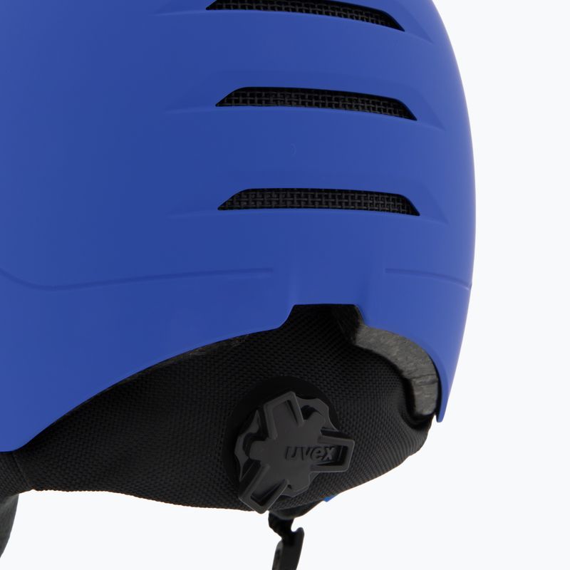Cască de schi pentru copii UVEX Rocket Visor Jr blue matt/mirror blue/smoke 8