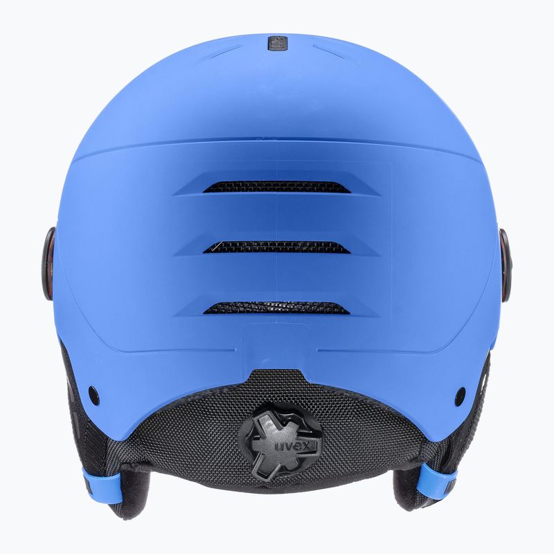 Cască de schi pentru copii  UVEX Rocket Visor Jr blue matt/mirror blue/smoke 2