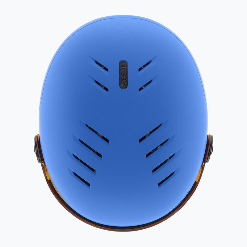 Cască de schi pentru copii  UVEX Rocket Visor Jr blue matt/mirror blue/smoke 4