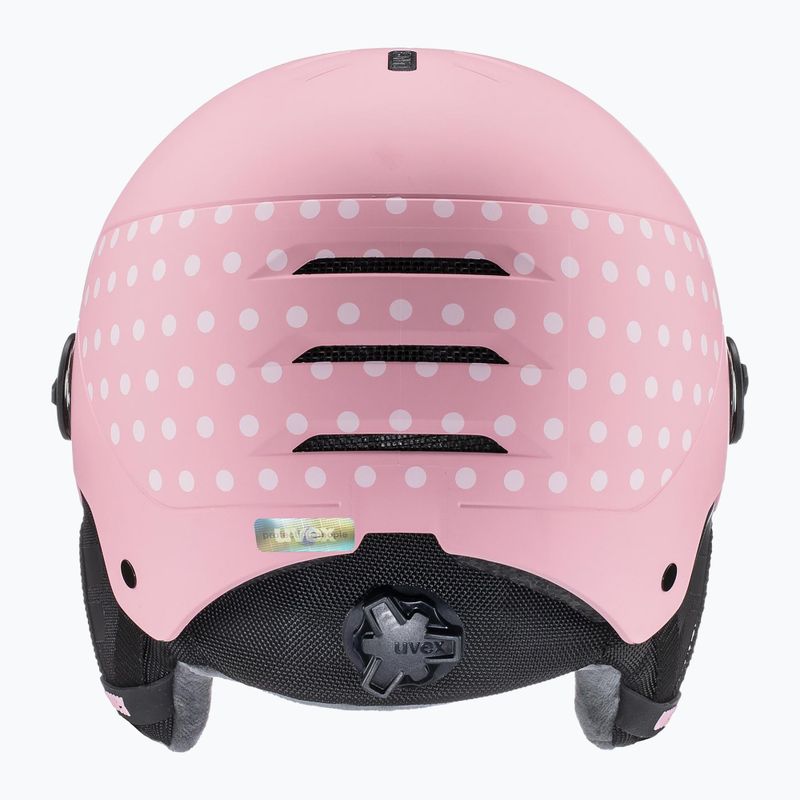 Cască de schi pentru copii  UVEX Rocket Visor Jr pink confetti matt/mirror silver/lasergold lite 4