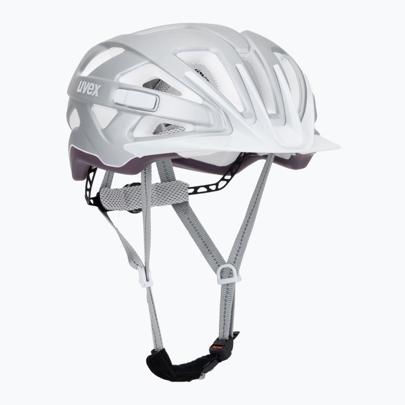 Cască de bicicletă UVEX City Active silver/plum matt